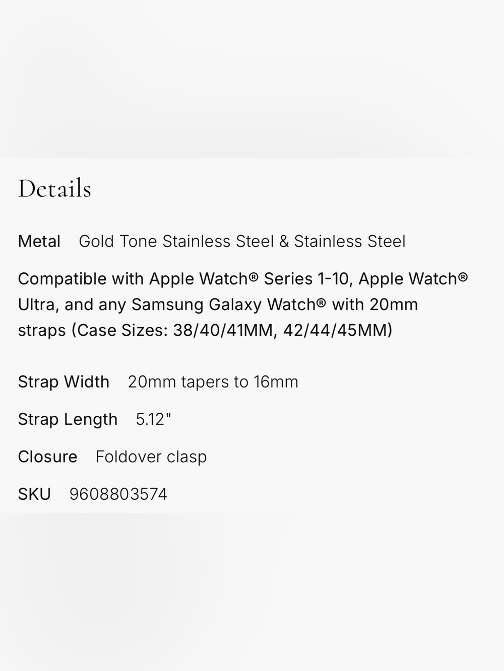 Gold Apple Watch band